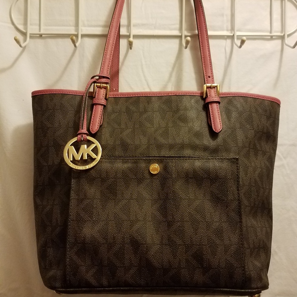 Michael Kors Jet Set Large Tote Signature logo pri